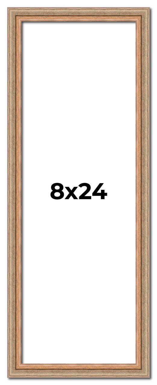 Panoramic Deco Brown Picture Frame - UV Acrylic, Foam Board Backing, Hanging Hardware